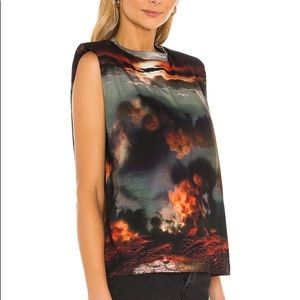 All Saints Sleeveless Top with Shoulder Pads
